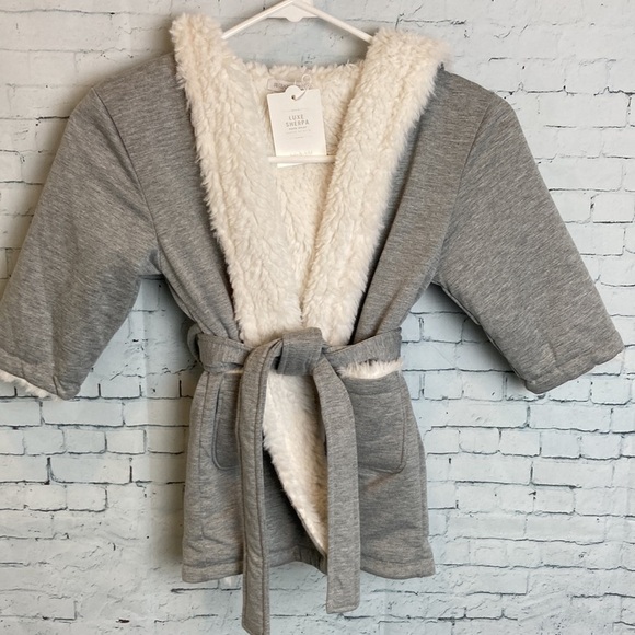 Restoration Hardware NWT Baby & Child Luxe Sherpa Jersey Baby Wrap SZ 2-3 Robe - Picture 2 of 16
